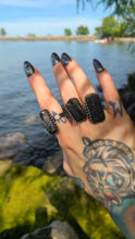 Load image into Gallery viewer, Amazing Resizable Raw Black Tourmaline Rings to protect your energy
