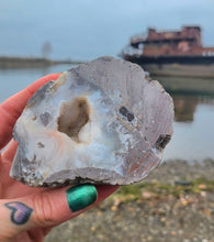 Load image into Gallery viewer, Stunning Unique Agate geode from Ontario that looks like a Skull 💀
