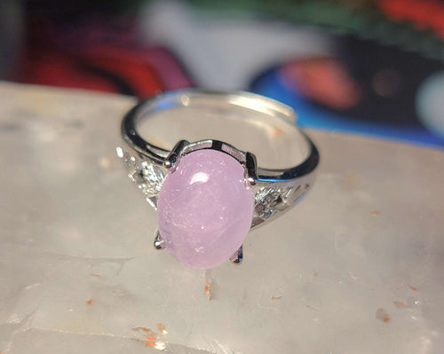 Sterling Silver Kunzite Adjustable ring to connect your heart with your mind