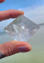 Load image into Gallery viewer, Powerful High Quality Quartz pyramids full of rainbows to help you manifest.