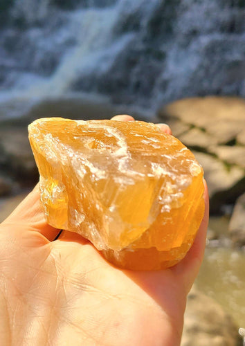 Raw Honey Calcite chunks to give you courage