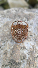 Load image into Gallery viewer, Sacred Geometry rings to raise your vibration Rose Gold Metatrons Cube
