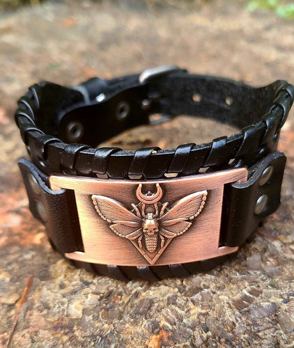 Leather Moth engraved bracelet to help you become the best version of yourself yourself.