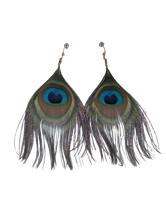 Load image into Gallery viewer, Handmade Peacock Earrings for Beauty, Protection and Awakening