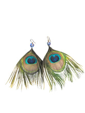 Load image into Gallery viewer, Handmade Peacock Earrings for Beauty, Protection and Awakening