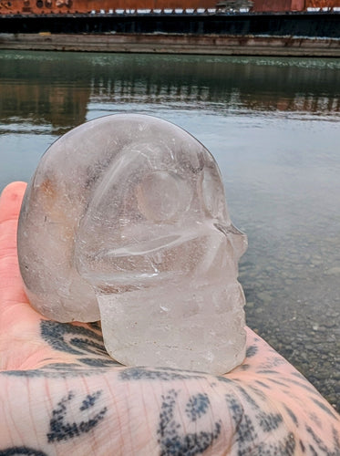Unusual and exquisite CLEAR Quartz Skull to ward off negative emotions