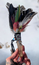 Load image into Gallery viewer, Divine feather wand with CITRINE , HEMATITE and Vintage Stones for ABUNDANCE