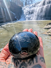 Load image into Gallery viewer, Black Obsidian Palm Stone to help you let go of darkness