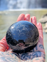 Load image into Gallery viewer, Black Obsidian Palm Stone to help you let go of darkness