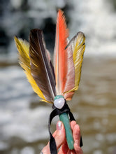 Load image into Gallery viewer, Colorful parrot feather wand for  LUCK, HEALING and LOVE