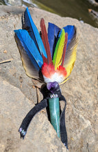 Load image into Gallery viewer, Colorful parrot feather wand for  LUCK, HEALING and LOVE