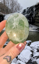 Load image into Gallery viewer, Glorious Green Fluorite Palm Stone for LOVE