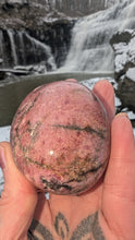 Load image into Gallery viewer, Gorgeous, Rhodonite Palm stone to balance your emotions