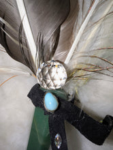 Load image into Gallery viewer, Green Fluorite Feather Wand with crystal ball