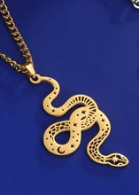 Load image into Gallery viewer, Gold Snake necklace to awaken your Kundalini Energy
