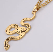 Load image into Gallery viewer, Gold Snake necklace to awaken your Kundalini Energy
