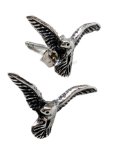 Load image into Gallery viewer, Silver bird earrings