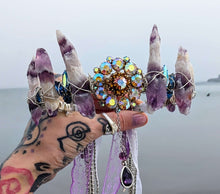 Load image into Gallery viewer, Third eye opening Amethyst Crystal Crown to help you remember.
