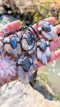 Load image into Gallery viewer, Celestial Copper wrapped Triple Agate and Labradorite necklace
