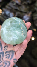 Load and play video in Gallery viewer, Glorious Green Fluorite Palm Stone for LOVE