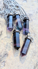 Load image into Gallery viewer, Rainbow Fluorite crystal point necklaces that bring you CLARITY,TRUTH and BEAUTY.
