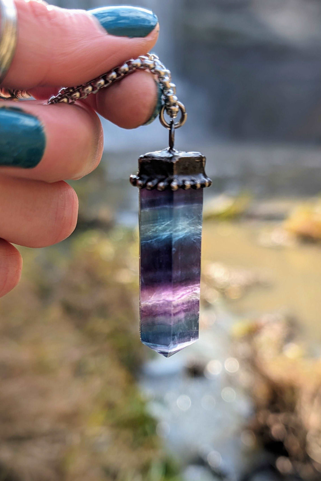 Rainbow Fluorite crystal point necklaces that bring you CLARITY,TRUTH and BEAUTY.