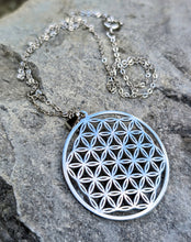 Load image into Gallery viewer, Silver Flower of Life on 925 Sterling Silver Chain
