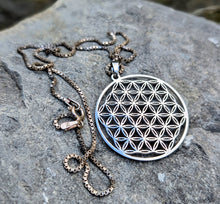 Load image into Gallery viewer, Silver Flower of Life on 925 Sterling Silver Chain

