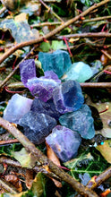 Load image into Gallery viewer, Purple and Green Fluorite chunks for clear thinking 💚💜
