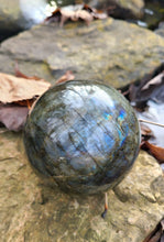 Load image into Gallery viewer, Large,Lovely,Rare and FLASHY Labradorite Spheres to transform your life. 💙💚🔮

