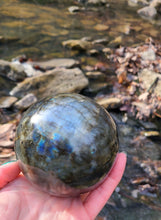 Load image into Gallery viewer, Extra Large,Lovely,Rare and FLASHY Labradorite Spheres to transform your life.
