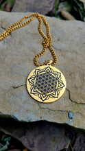 Load image into Gallery viewer, Sacred Flower of Life Sun LOTUS Necklace ☀️🪷Symbol of Rebirth and Regeneration.
