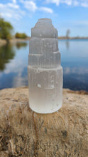 Load image into Gallery viewer, Heavenly Selenite Tower to bring CALM and BALANCE to your surroundings.😇🕊️
