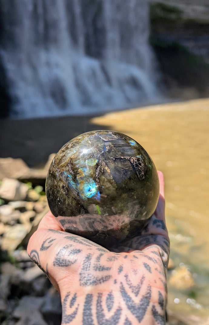 Extra Large,Rare, FLASHY Labradorite Spheres