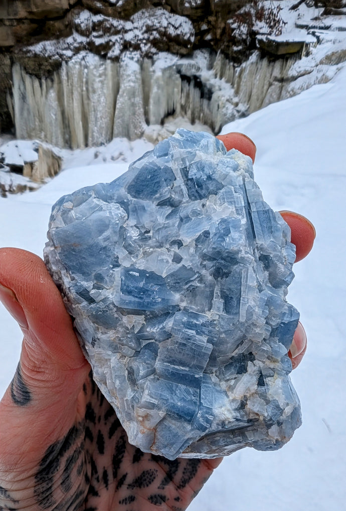 Beautiful Raw Blue Calcite to bring you calm.