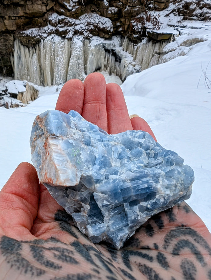 Beautiful Raw Blue Calcite to bring you calm.