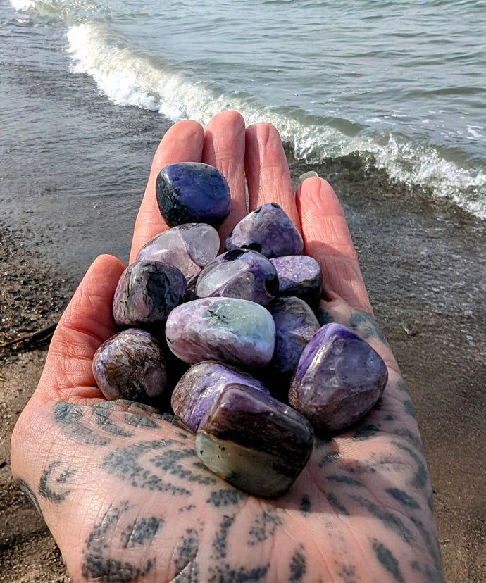 Rare Tumbled Charoite to bring in deep transformation