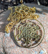 Load image into Gallery viewer, GOLD METATRONS CUBE necklace to connect you with all and everything
