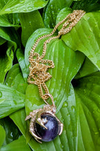 Load image into Gallery viewer, Claw with Amethyst Sphere necklace
