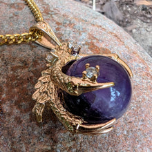 Load image into Gallery viewer, Claw with Amethyst Sphere necklace
