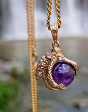 Load image into Gallery viewer, Claw with Amethyst Sphere necklace
