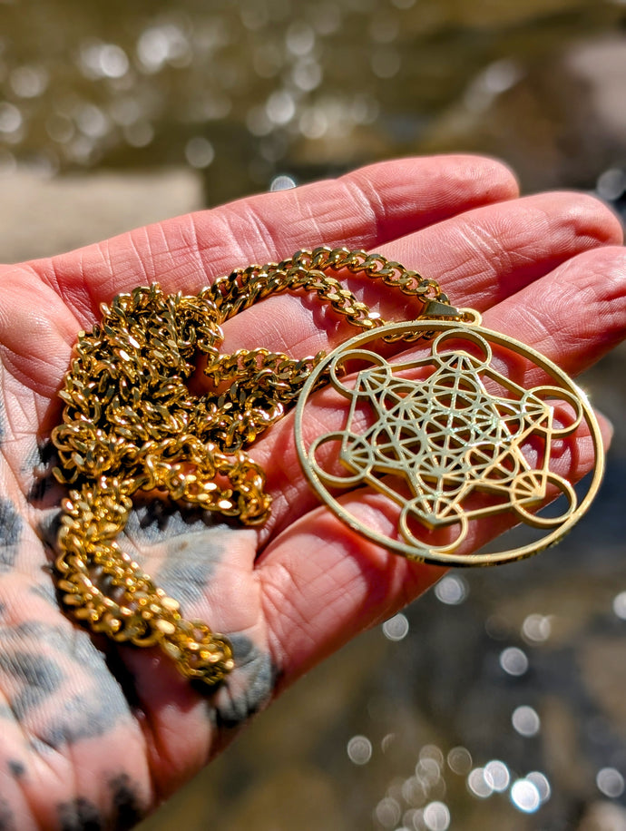 GOLD METATRONS CUBE necklace to connect you with all and everything