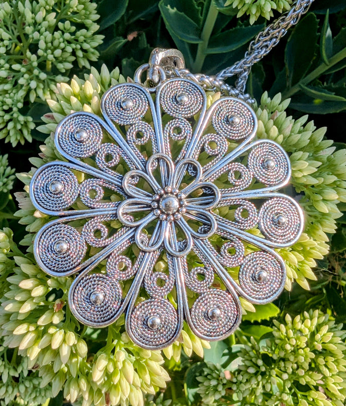 Large Mandala Flower Pendant for inner Peace