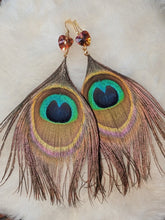 Load image into Gallery viewer, Handmade Peacock Earrings
