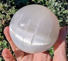 Load image into Gallery viewer, The Luminous Oracle: Selenite Sphere with Vintage Alabaster Pedestal
