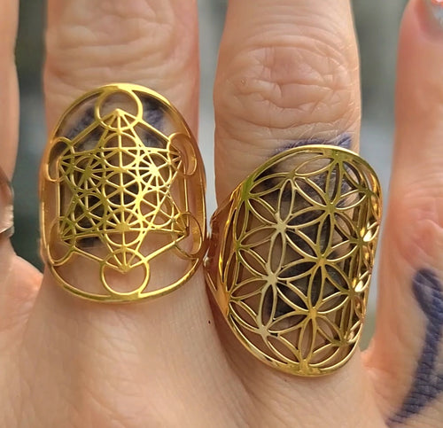 Sacred Geometry rings to raise your vibration and help you re-member what you are 🔮🔮🔮🔮✨✨✨