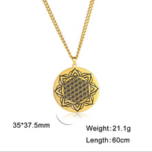 Load image into Gallery viewer, Sacred Flower of Life Sun LOTUS Necklace ☀️🪷Symbol of Rebirth and Regeneration.
