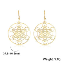 Load image into Gallery viewer, Metatrons Cube -Sacred Geometry earrings that contains all forms that exist in the universe🔮✨
