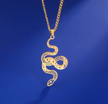Load image into Gallery viewer, Gold Snake necklace to awaken your Kundalini Energy 🐍🐍
