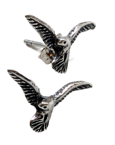 Silver bird earrings 